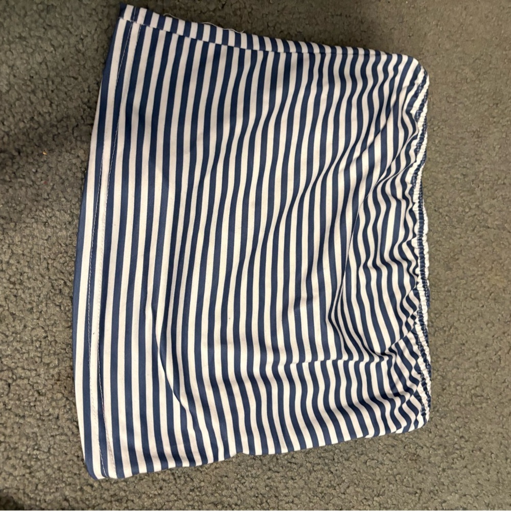 SHEIN Blue and White Striped Crop Top